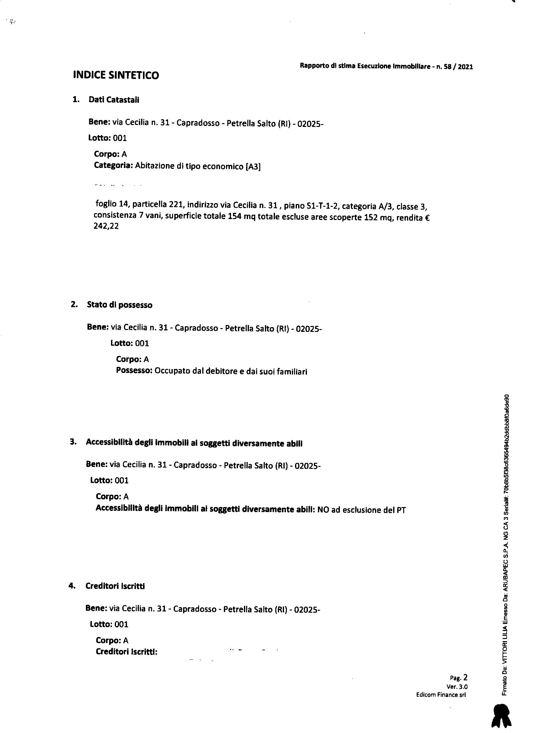 immobile appartamento all'asta in Frazione Capradosso, Via Cecilia, 31 - 02025 Petrella Salto (RI) - 2