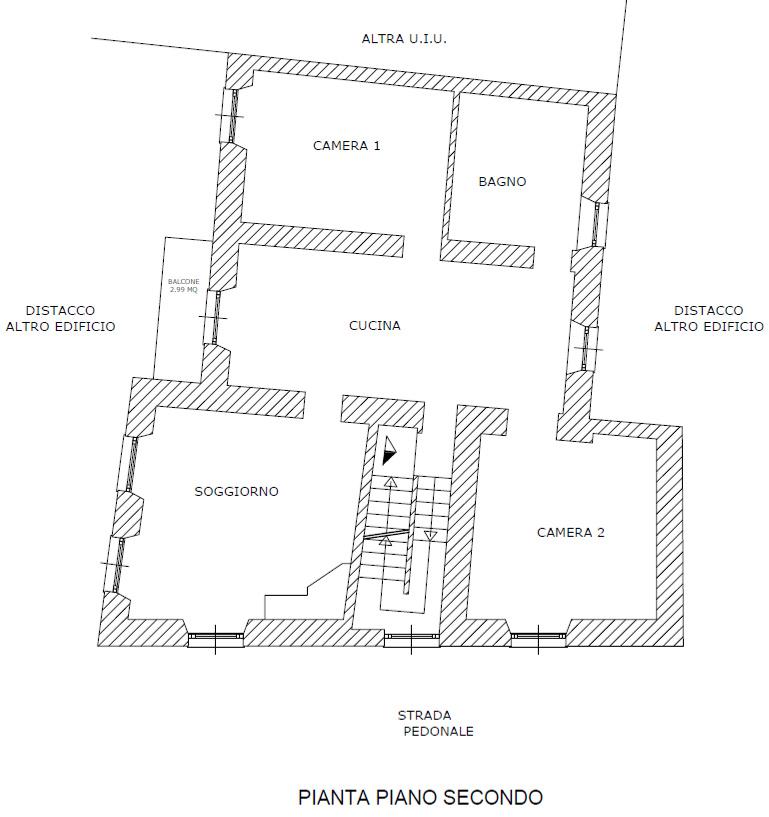 planimetria APPARTAMENTO ALL'ASTA IN VIA VITTORIO VENETO 22 INT 3 - 16041 BORZONASCA (GE) - 1