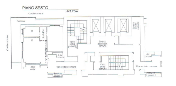 planimetria APPARTAMENTO IN VENDITA ALL'ASTA IN VIALE IMBONATI, MILANO (MI) - 1