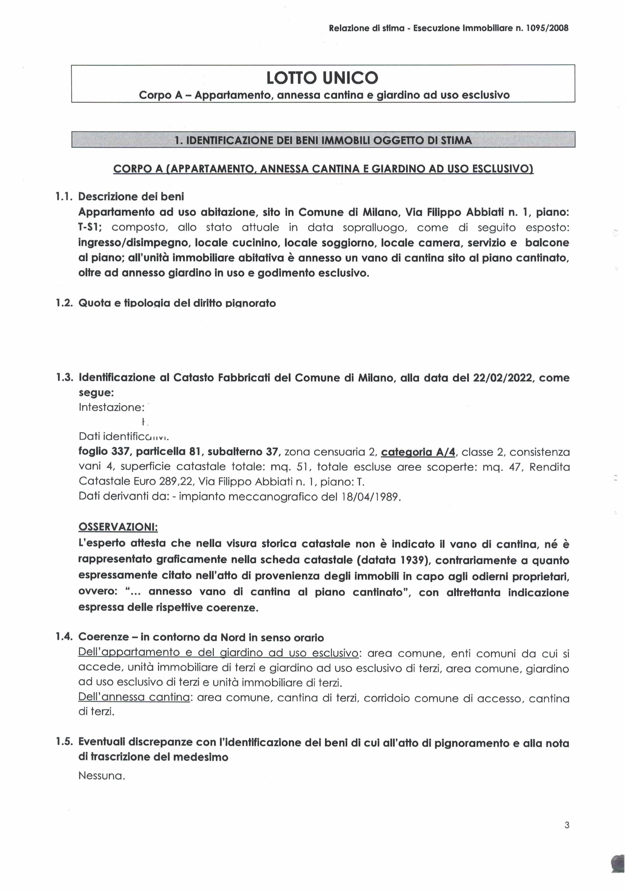 immobile appartamento all'asta in Via Filippo Abbiati n 1 - 20148 Milano (MI) - 3