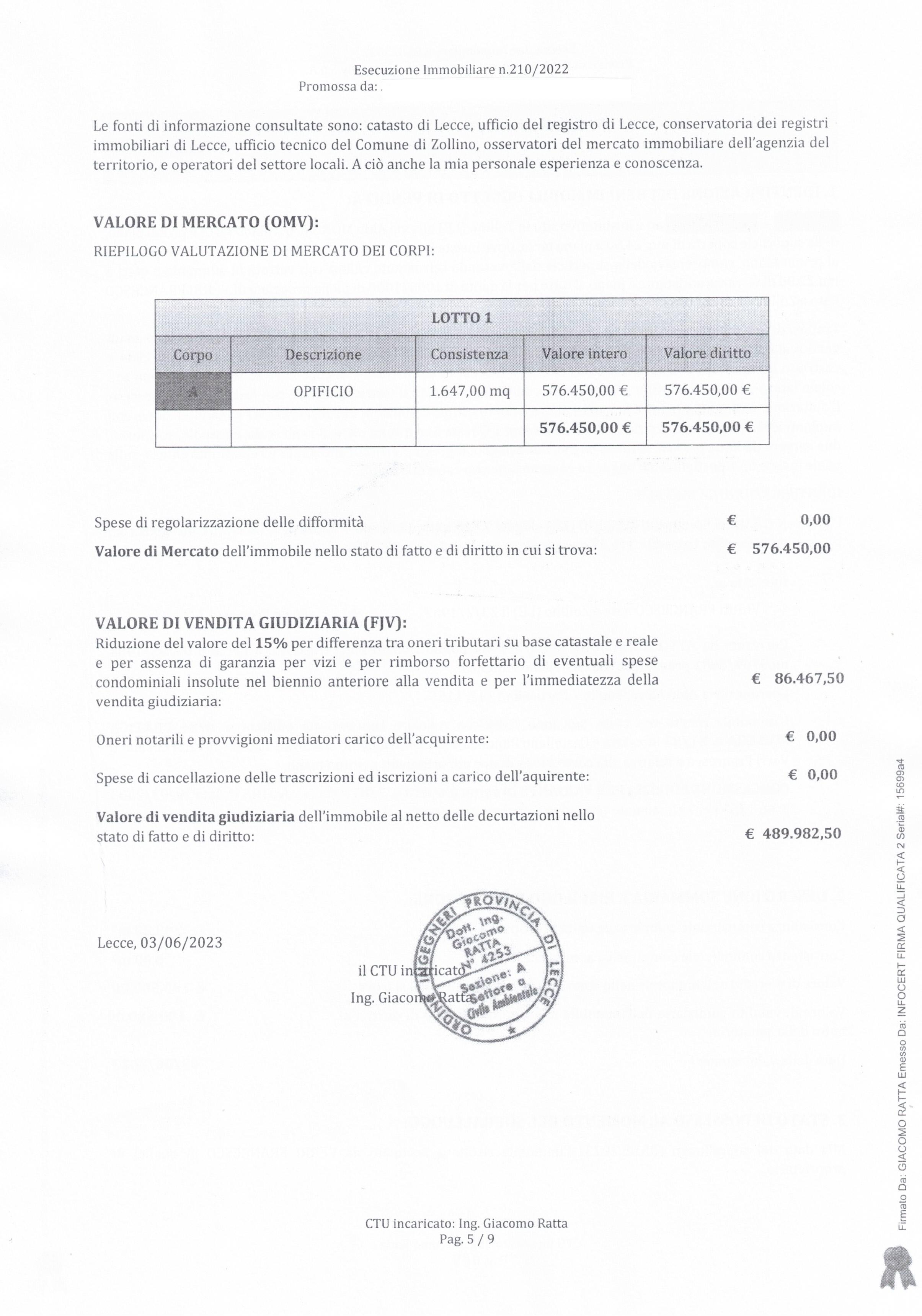 immobile attivita commerciale all'asta in Via Anna Michajlovna Kulicioff n1 Zollino (LE) - 5