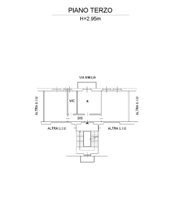 planimetria TRILOCALE IN VENDITA ALL'ASTA IN VIA EMILIA, S.DONATO MILANESE (MI) - 1