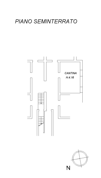 planimetria TRILOCALE IN ASTA CON CANTINA IN VIA CAVALLOTTI, BOLOGNA (BO) - 1