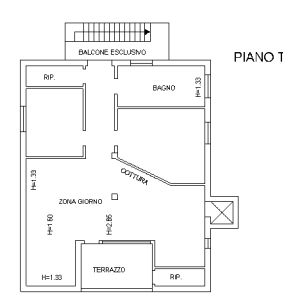 planimetria TRILOCALE IN VENDITA ALL'ASTA IN VIA VILLA MATTINA, CAINO (BS) - 1
