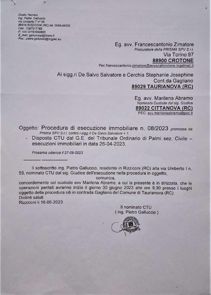 immobile appartamento all'asta in Taurianova, c/da Gagliano, snc - 89029 Taurianova (RC) - 1