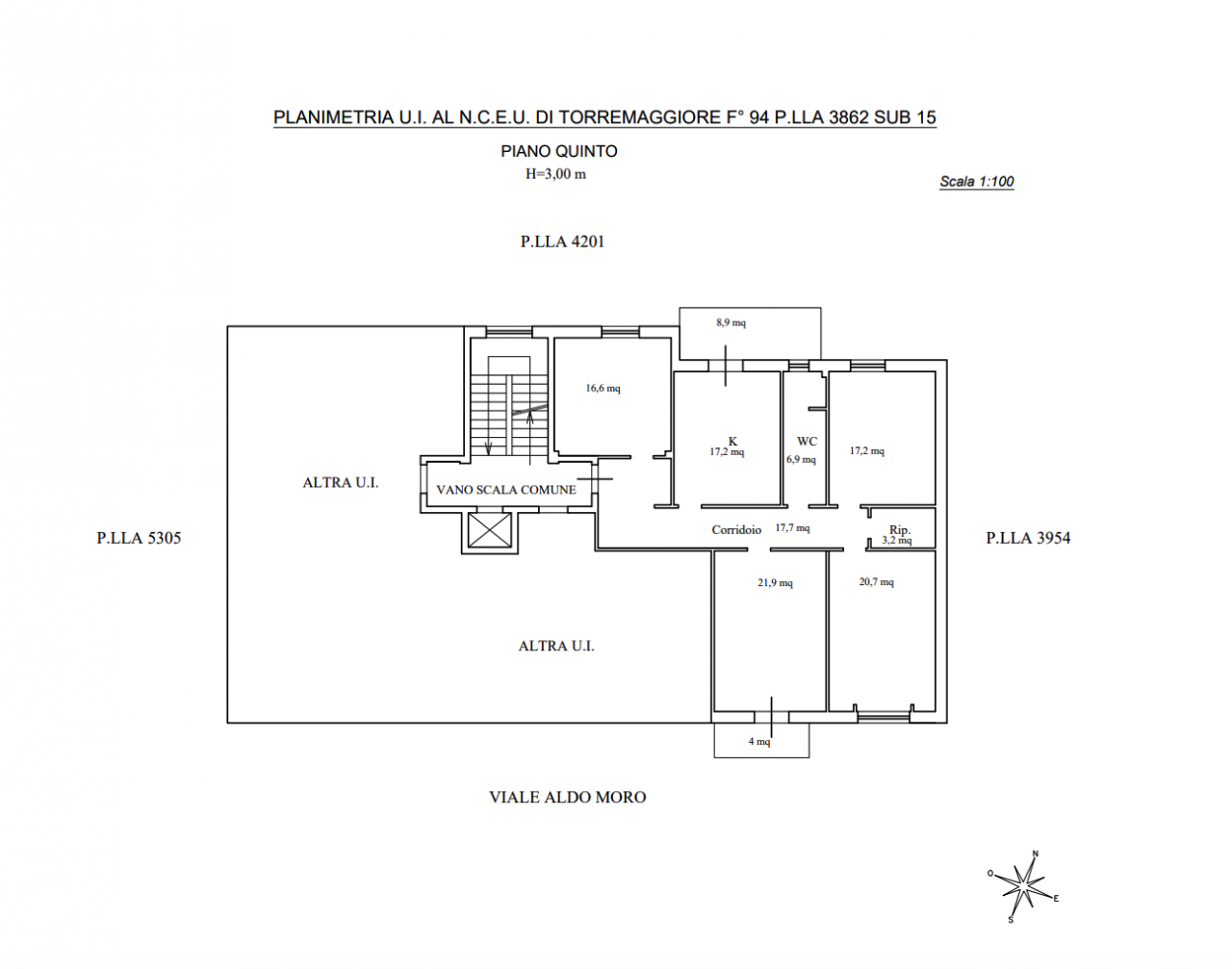planimetria APPARTAMENTO ALL'ASTA IN VIALE ALDO MORO, TORREMAGGIORE (FG) - 1