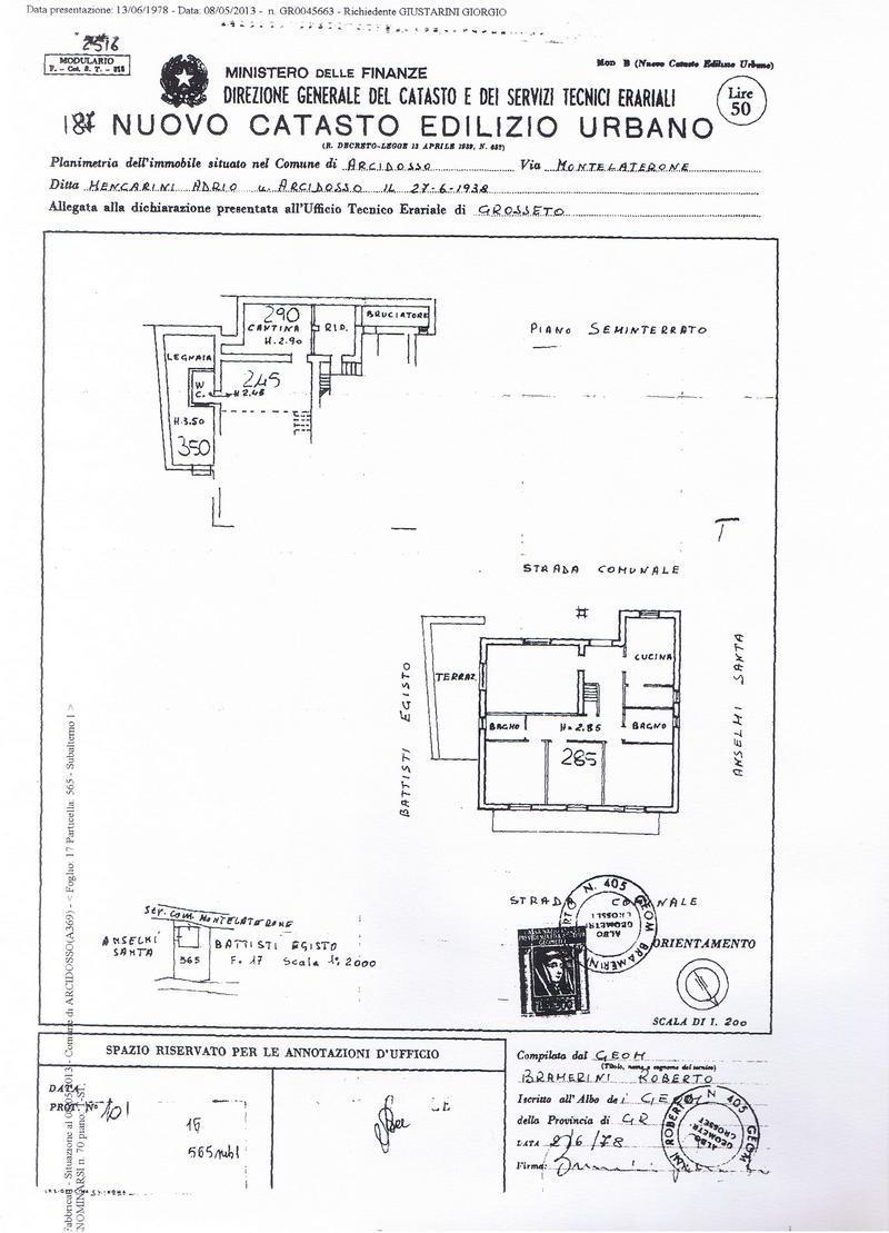 planimetria APPARTAMENTO ALL'ASTA IN FRAZ MONTELATERONE, VIA NUOVA, ARCIDOSSO (GR) - 1