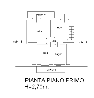 planimetria QUADRILOCALE IN VENDITA ALL'ASTA IN VIA D. COOPERAZIONE, CORNATE D'ADDA (MB) - 1