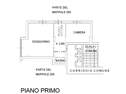 planimetria BILOCALE IN VENDITA ALL'ASTA IN VIA ANDREA DORIA, MILANO (MI) - 1