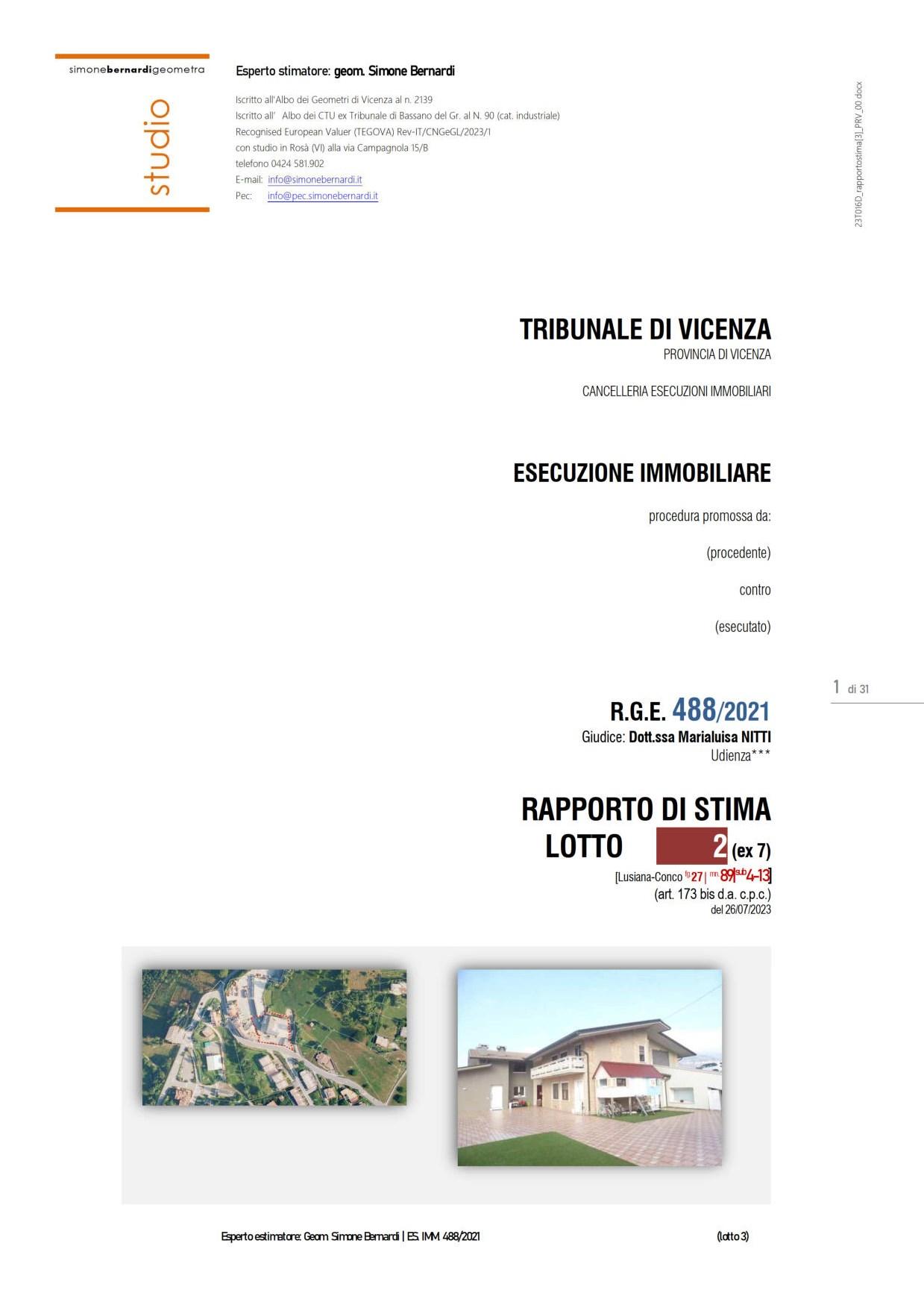 immobile appartamento all'asta in Via Giarette 12 - 36046 Lusiana (VI) - 1