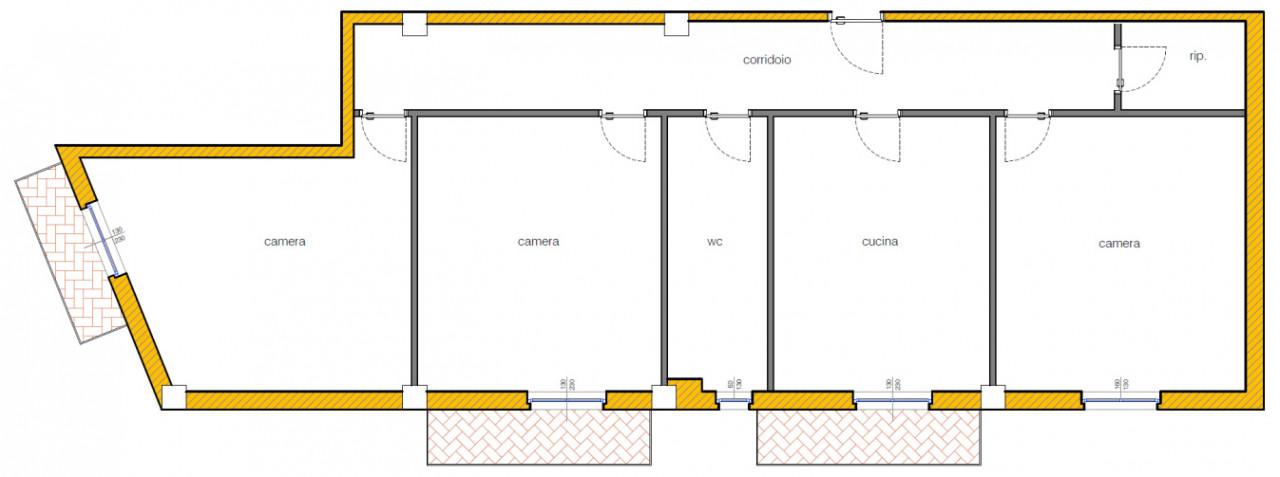 planimetria APPARTAMENTO ALL'ASTA IN VIA O CASTELLI, SAN SEVERO (FG) - 1