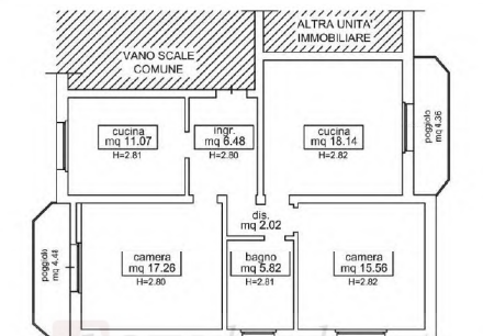 planimetria APPARTAMENTO ALL'ASTA IN VIA PADRE LEOPOLDO, THIENE (VI) - 1