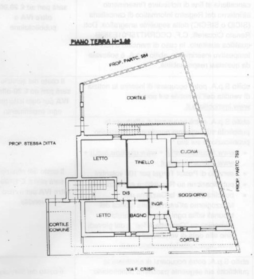 planimetria APPARTAMENTO ALL'ASTA IN VIA FCRISPI NRR9-11 - 73020 UGGIANO LA CHIESA (LE) - 1