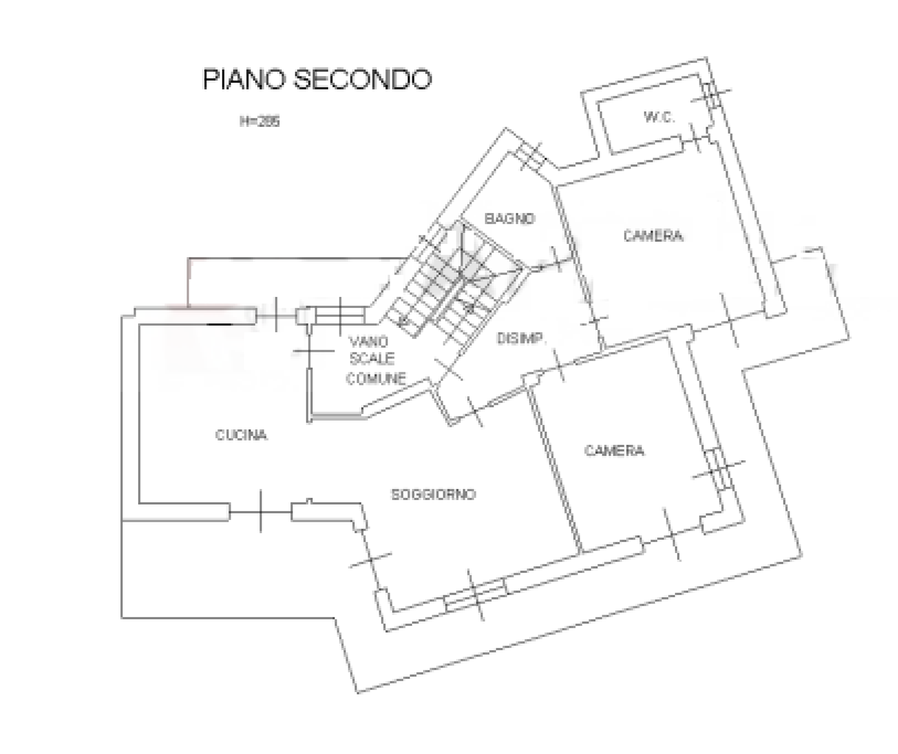planimetria APPARTAMENTO ALL'ASTA IN VENDITA IN VIA RONCAGLIE, LOCANA (TO) - 1