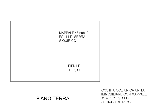 planimetria DEPOSITO IN VENDITA ALL'ASTA IN FRAZIONE FOCE GENGA, GENGA (AN) - 1