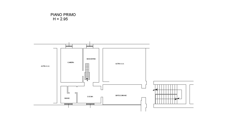 planimetria APPARTAMENTO IN VENDITA ALL'ASTA IN VIA C. CAVOUR, GREZZAGO (MI) - 1