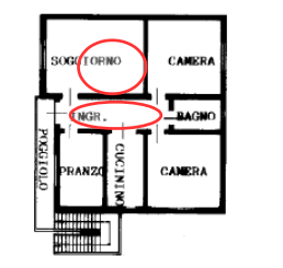 planimetria TRILOCALE IN VENDITA ALL'ASTA IN VIALE IV NOVEMBRE, BRUGINE (PD) - 1