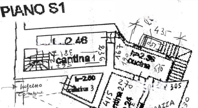 planimetria CASA SINGOLA IN VENDITA ALL'ASTA IN VIA ROMANA, TAGLIACOZZO (AQ) - 1