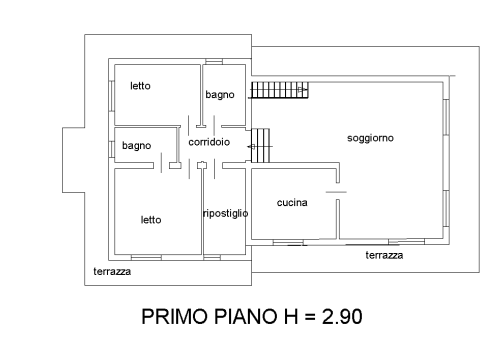 planimetria VILLA IN VENDITA ALL'ASTA IN LOCALITA' CAMPELLI, ADRIA (RO) - 1