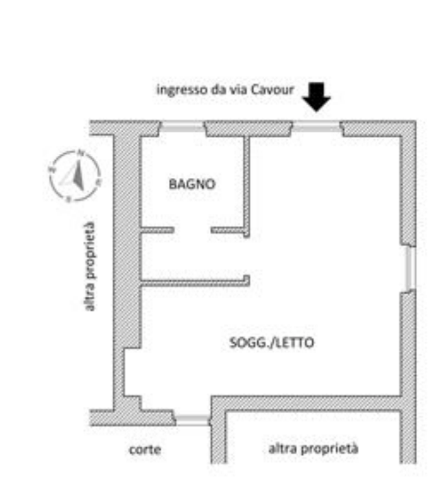 planimetria MONOLOCALE IN ASTA IN VIA CAVOUR, AGRATE BRIANZA (MB) - 1