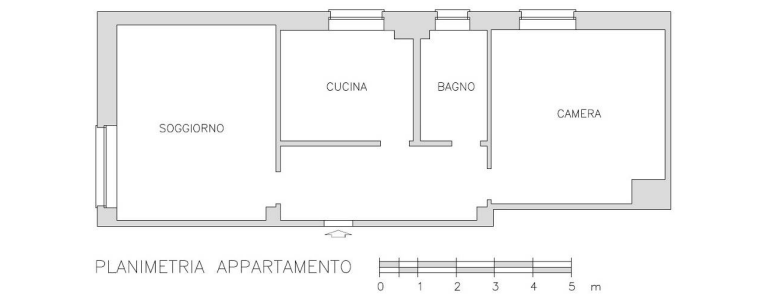 planimetria BILOCALE IN ASTA IN VIA V. TURRI, ROMA (RM) - 1