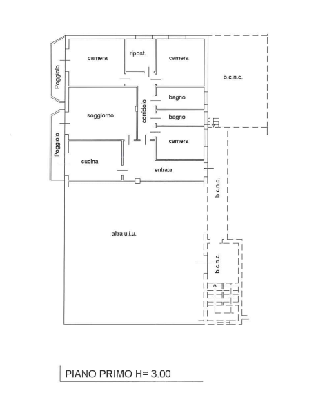 planimetria QUADRILOCALE IN VENDITA ALL'ASTA IN VIA SETTEPERTICHE, MASI (PD) - 1