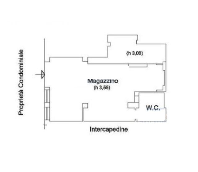 planimetria MAGAZZINO ALL' ASTA IN VIA BERGHINI, GENOVA (GE) - 1