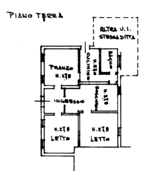 planimetria TRILOCALE IN VENDITA ALL'ASTA IN VIA FRATI, CASTELMASSA (RO) - 1