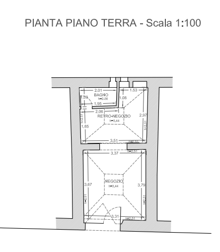 planimetria NEGOZIO IN VENDITA ALL'ASTA IN VIA GARIBALDI, FOLIGNO (PG) - 1