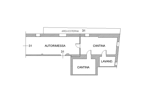planimetria MONOLOCALE IN VENDITA ALL'ASTA IN VIA MULINO VEGGIA, CASALGRANDE (RE) - 1