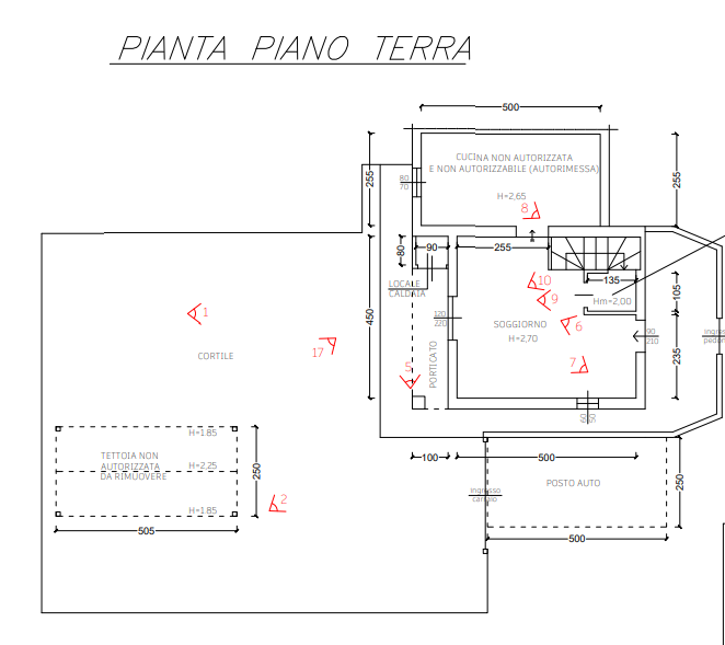 planimetria PORZIONE DI VILLA BIFAMILIARE IN ASTA CON POSTO AUTO IN VIA GRAMSCI, POMBIA (NO) - 1