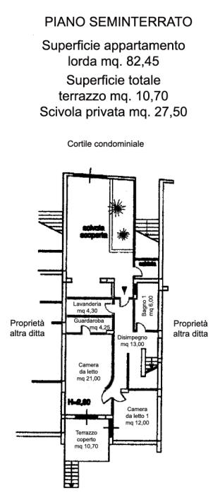 planimetria TRILOCALE IN VENDITA ALL'ASTA IN VIA SIMETO, SAN GREGORIO DI C. (CT) - 1