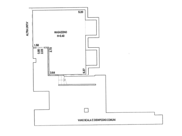 planimetria TRILOCALE IN VENDITA ALL'ASTA, C.SO V. EMANUELE, TRONZANO VERC. (VC) - 1