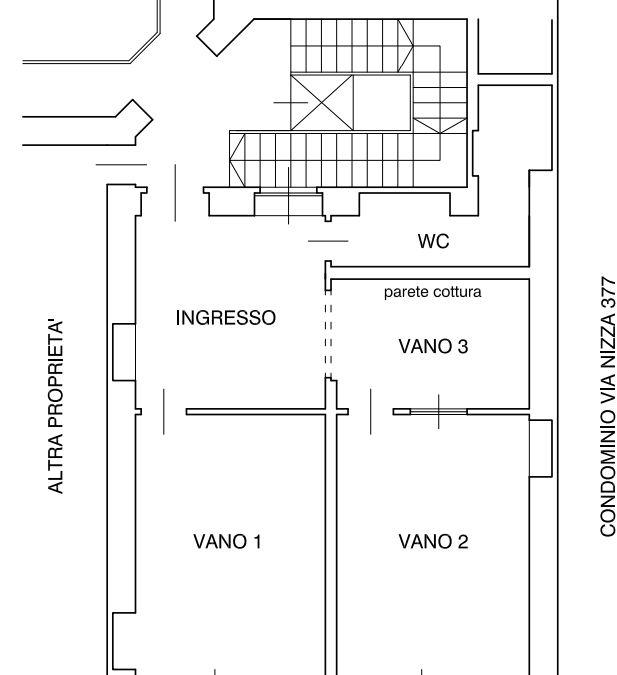 planimetria TRILOCALE IN VENDITA ALL'ASTA IN VIA NIZZA, TORINO (TO) - 1