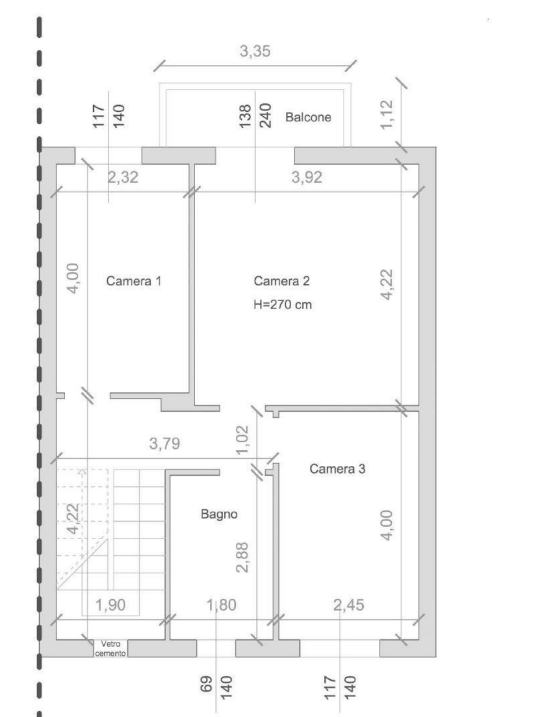 planimetria CASA A SCHIERA IN VENDITA ALL'ASTA IN VIA PIEMONTE, MOTTA VISCONTI (MI) - 1