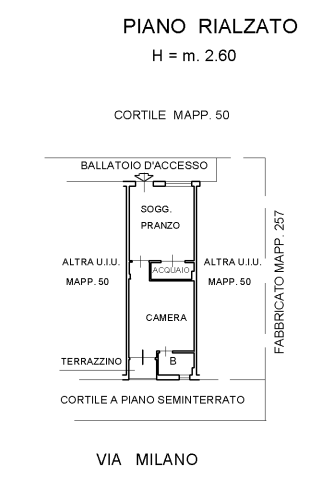 planimetria BILOCALE IN VENDITA ALL'ASTA IN VIA MILANO, COLOGNO MONZESE (MI) - 1