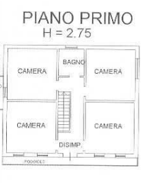 planimetria CASA SINGOLA IN VENDITA ALL'ASTA IN VIA CAVAIZZA, CODEVIGO (PD) - 1