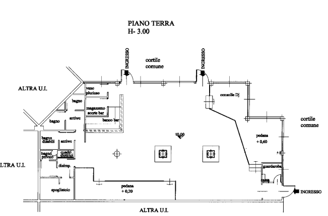 planimetria SALA DA BALLO IN VENDITA ALL'ASTA IN VIA DALMINE, CURNO (BG) - 1