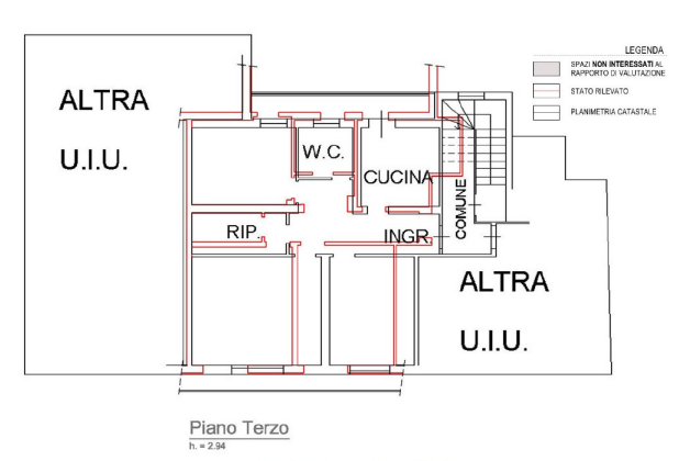planimetria TRILOCALE IN VENDITA ALL'ASTA IN VIA VALBELLA, VICENZA (VI) - 1