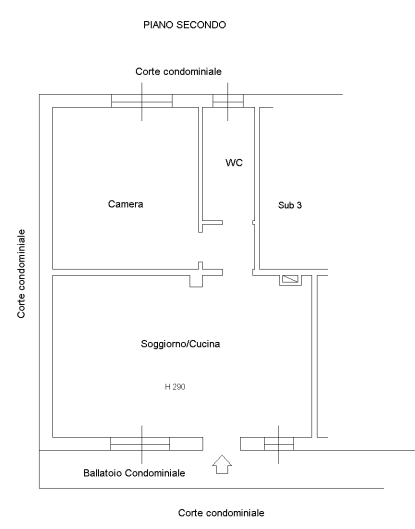 planimetria BILOCALE IN VENDITA ALL'ASTA IN VIA TREBBIA, RHO (MI) - 1
