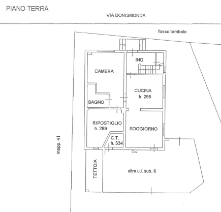 planimetria VILLETTA IN VENDITA ALL'ASTA IN VIA DONISMONDA, QUISTELLO (MN) - 1