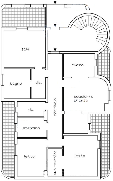 planimetria QUADRILOCALE IN VENDITA ALL'ASTA IN VIA T.PATINI, CASTEL FRENTANO (CH) - 1