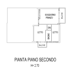 planimetria TRILOCALE IN VENDITA ALL'ASTA IN VIA MONFORTE, FORLI' (FC) - 1