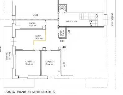 planimetria BILOCALE ALL' ASTA CON CANTINA IN VIA SALVO D'ACQUISTO 27, COCCONATO (AT) - 1
