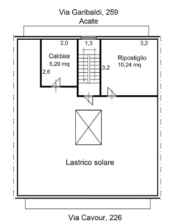 planimetria QUADRILOCALE IN VENDITA ALL'ASTA IN VIA GARIBALDI, ACATE (RG) - 1