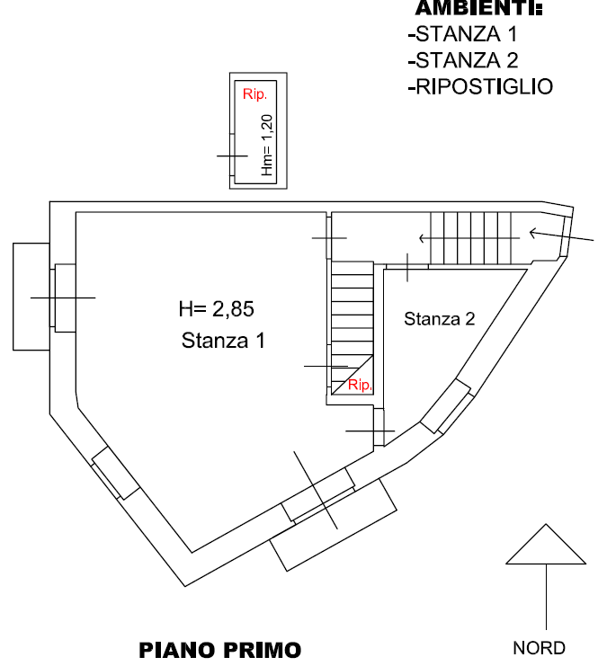 planimetria CASA SINGOLA IN VENDITA ALL'ASTA IN VIA DEL PROGRESSO, LENTINI (SR) - 1