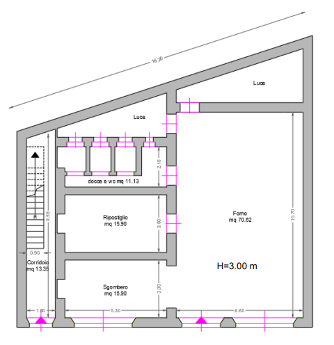 planimetria ATTIVITA' COMMERCIALE IN VENDITA ALL'ASTA IN VIA E. COSTA, BERCHIDDA (SS) - 1