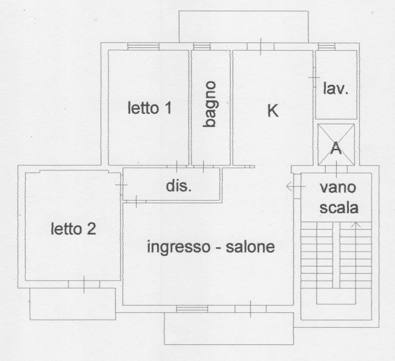 planimetria TRILOCALE IN VENDITA ALL'ASTA IN VIA GELA, LENTINI (SR) - 1