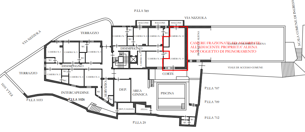 planimetria ALBERGO IN VENDITA ALL'ASTA IN VIA NIZZOLA, CASAMICCIOLA TERME (NA) - 1