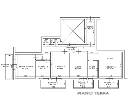 planimetria QUADRILOCALE IN VENDITA ALL'ASTA IN VIA VESPUCCI, NOTO (SR) - 1
